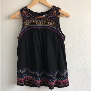 📦ANTHROPOLOGIE Akemi + Kin Black Embroidered Top